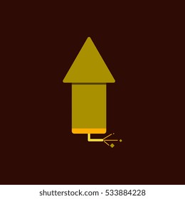 firecracker rocket Vector illustration of Chinese new year celebration in flat style Firework rocket with burning wick