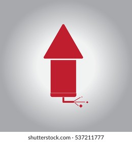 firecracker rocket Vector illustration of Chinese new year celebration in flat style Firework rocket with burning wick