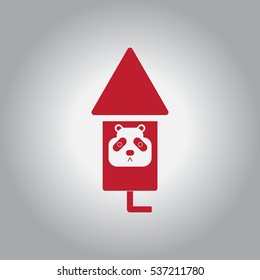 firecracker rocket Vector illustration of Chinese new year celebration in flat style Firework rocket with panda face