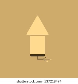 firecracker rocket Vector illustration of Chinese new year celebration in flat style Firework rocket with burning wick