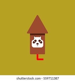 firecracker rocket Vector illustration of Chinese new year celebration in flat style Firework rocket with panda face