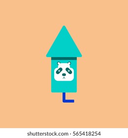 firecracker rocket Vector illustration of Chinese new year celebration in flat style Firework rocket with panda face