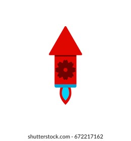 firecracker rocket Vector illustration of Chinese new year celebration in flat style Firework rocket