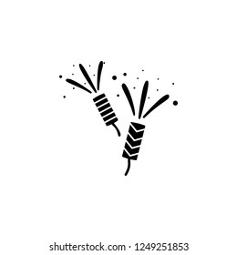 Firecracker sign icon. Isolated icon on white background. Firecracker sign Silhouette. Web site, page and mobile app design vector element.
