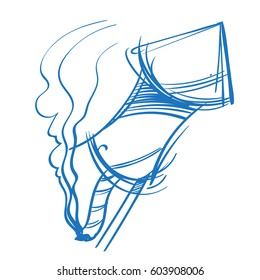 Firecracker sketch of the logo. Element for infographics in the hand drawing style.