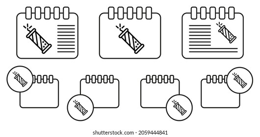 Firecracker, usa vector icon in calender set illustration for ui and ux, website or mobile application