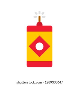 Firecracker vector, Chinese lunar new year flat style icon 
