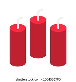 Firecracker vector, Chinese lunar new year flat design icon