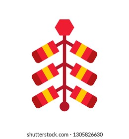 Firecracker vector, Chinese lunar new year flat design icon