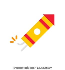 Firecracker vector, Chinese lunar new year flat design icon