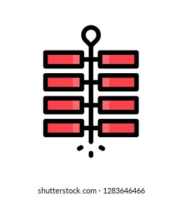 Firecracker vector, Chinese New Year related filled design icon editable stroke