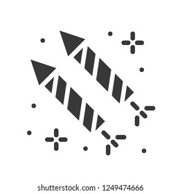 Firecracker vector icon, amusement park related solid design