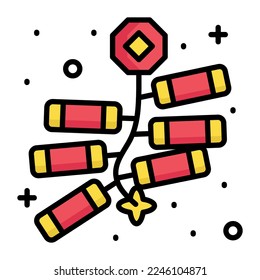 Icono vectorial de Firecracker en estilo moderno y moderno