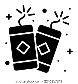 Firecracker vector icon in modern and trendy style