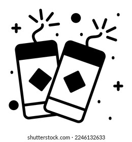 Firecracker vector icon in modern and trendy style