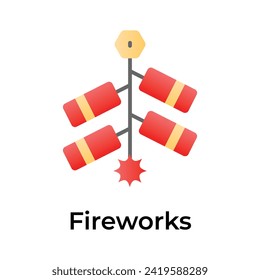 Firecracker vector icon trendy design style, up for premium use