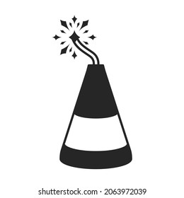 Firecracker vector icon.Black vector icon isolated on white background firecracker .