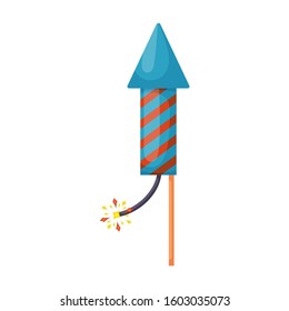 Firecracker vector icon.Cartoon vector icon isolated on white background firecracker .