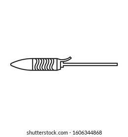 Firecracker vector icon.Line vector icon isolated on white background firecracker .