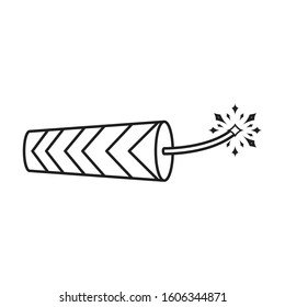 Firecracker vector icon.Line vector icon isolated on white background firecracker .