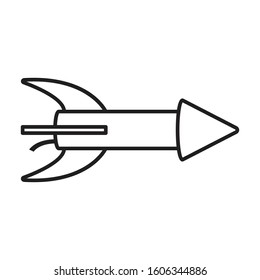 Firecracker vector icon.Line vector icon isolated on white background firecracker .