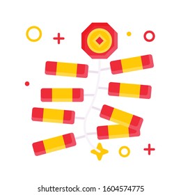 Firecracker vector illustration, Chinese New year flat icon