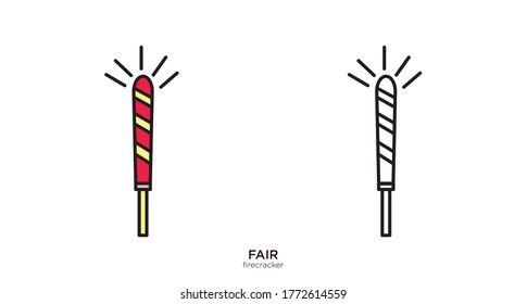 Firecracker vector illustration lineal color and filled design
