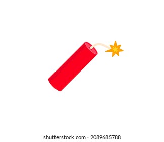 Firecracker vector isolated icon. Emoji illustration. Dynamite vector emoticon