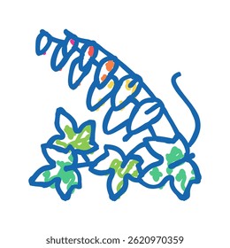 firecracker vine doodle icon sketch vector. firecracker vine sign. isolated symbol illustration
