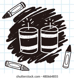 Firecrackers doodle drawing