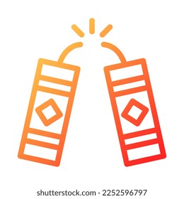 firecrackers duocolor red style illustration icon chinese new year perfect. Icon sign from modern collection for web. Nice design perfect.