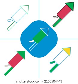 firecrackers in flat design style