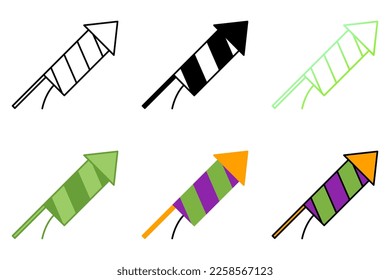 Firecrackers in flat style isolated