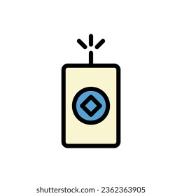 Firecrackers icon colored outline blue cream colour chinese new year vector element and symbol perfect.