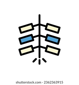 Firecrackers icon colored outline blue cream colour chinese new year vector element and symbol perfect.