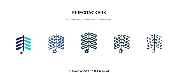 firecrackers icon in different style vector illustration. two colored and black firecrackers vector icons designed in filled, outline, line and stroke style can be used for web, mobile, ui