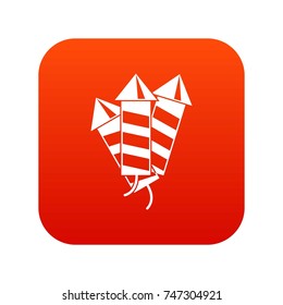Firecrackers icon digital red for any design isolated on white vector illustration