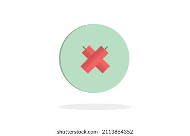 Firecrackers, icono sobre fondo blanco con sombra abajo, ilustración vectorial.