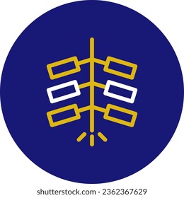 Icono de petardos color amarillo redondeado elemento vectorial de año nuevo chino y símbolo perfecto.