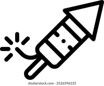 ícone de foguetes. Design De Estilo Linear Fino Isolado Em Plano De Fundo Branco