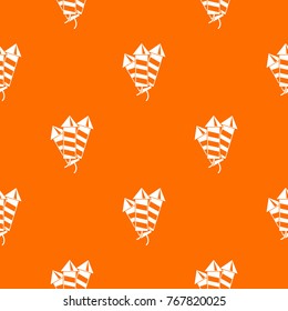 Firecrackers pattern repeat seamless in orange color for any design. Vector geometric illustration