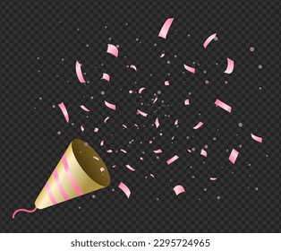 Firecrackers are prepared to celebrate where a big party is held and pollen is flown. Explosion, sparkle, Celebration Vector Drawing Hand drawn Style.