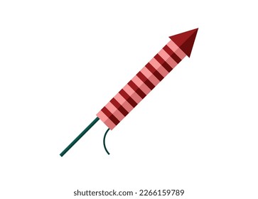 Firecrackers rocket. Simple flat illustration.