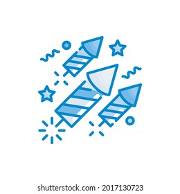 Firecrackers vector blur colours icon style illustration. EPS 10 File