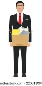 Casilla de espera de un empresario despedido. vector