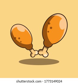 fired chicken cartoon vector illustration. design element. flat design