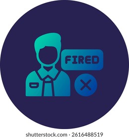 Fired Glyph Circle Gradient Icon