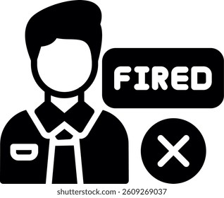 Fired Glyph Icon Vector Design