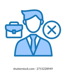 Ilustración vectorial de diseño de doble tono azul Fired Icon