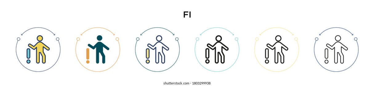 Fired icon in filled, thin line, outline and stroke style. Vector illustration of two colored and black fired vector icons designs can be used for mobile, ui, web